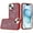 Red, variant on For iPhone 15 Crystal Glass Diamond with Metallic Buttons and Edges Hybrid Case - Red
