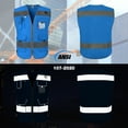 thumbnail image 3 of TCCFCCT Blue Safety Vest for Men Women 9 Pockets High Visibility Reflective Vest for Safety, Work Vest with Reflective Strips, Meets ANSI/ISEA Standards, (X-Large), 3 of 7
