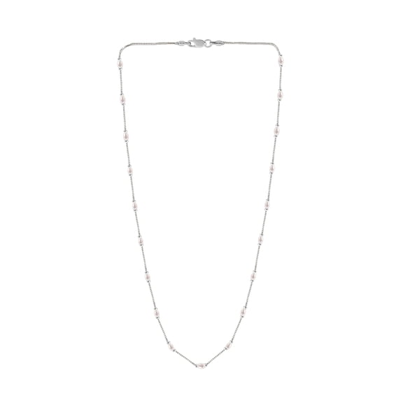 V3 Jewelry® 925 Sterling Silver with Freshwater Pearl Single Strand Necklace for Women