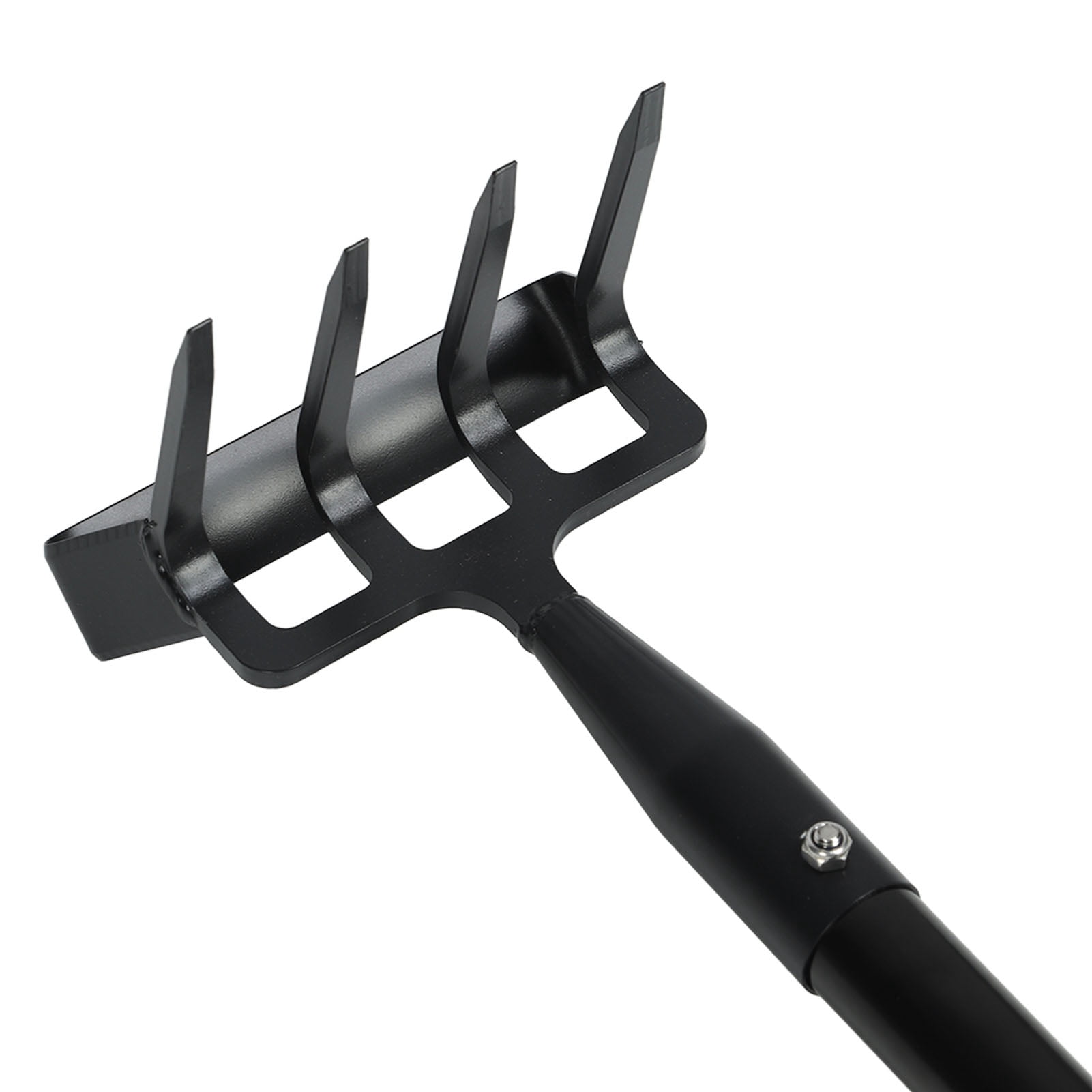 Rupoun Professional Weeding Rake with 3-Section Adjustable Stainless Steel Handle, Ergonomic Hand Rake Garden Tool for Cultivating and Loosening Soil (54 inches / 137 cm)