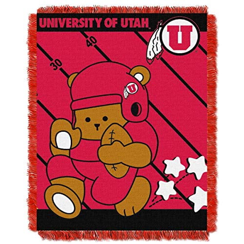 Multi Color 36 x 46 Officially Licensed NCAA Fullback Jacquard Woven Baby Throw Blanket