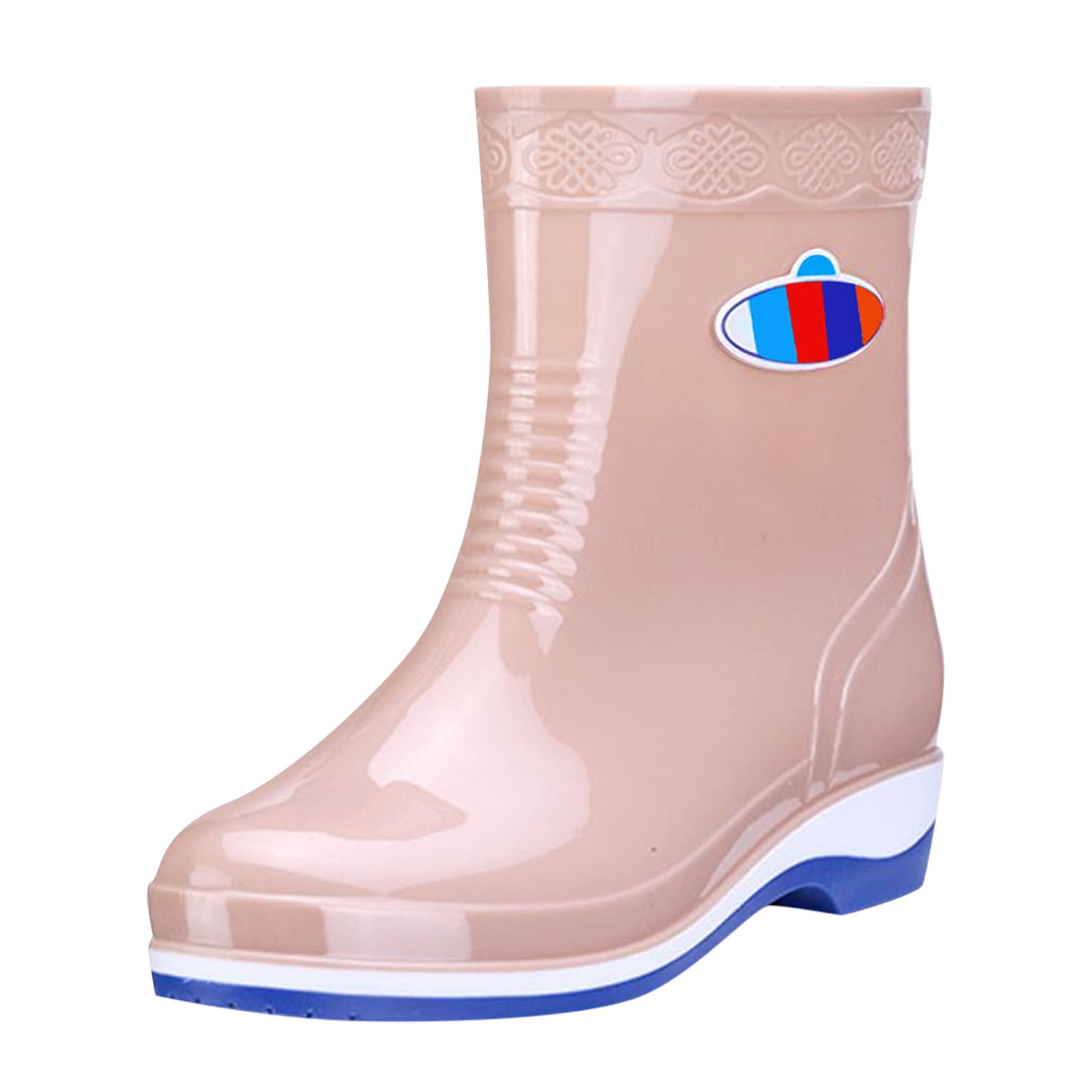 IUJSOY Ankle Rain Boots for Women Short Boots Elastic Slip on Lightweight Comfortable Garden Outdoor Shoes