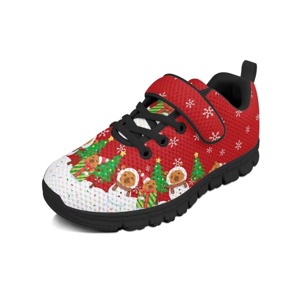 Pointodoor Ladybug Mummy Pumpkin Shoes for Boys Size 2.5 Fashion Sneakers Lightweight Mesh Athletic Running Tennis School Sports Shoes with Hook and Loops for Halloween