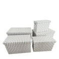 thumbnail image 2 of Jessar - Ensemble de 5 Paniers de Rangement en Tissu avec Couvercles, Blanc, 2 of 2