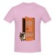 thumbnail image 3 of Camiseta de manga corta 100 % algodón para hombre con la frase "¿Dónde ha estado mi gato?", 3 of 5