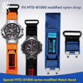 thumbnail image 2 of Correa de reloj de lona de nailon modificada G-SHOCK Casio 5544 MTG-B1000 G1000 Pulsera deportiva con eslabones de acero macizo GST B1000, 2 of 5
