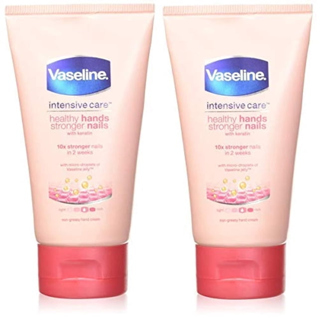 Vaselina Cuidado Intensivo Crema De Manos Manos Saludables + Uñas Más Fuertes 75 Ml - Paquete De 2