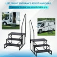 thumbnail image 2 of WhizMax Black, 27" x 16", Steel RV Steps, 3-Step Portable Design, Non-Slip Tape with Handrails, 2 of 6