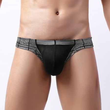 

2PC Mens Underwear Men Fashion T-Back Thin Thong Low-Waisted Soft Briefs Underpants Underwear