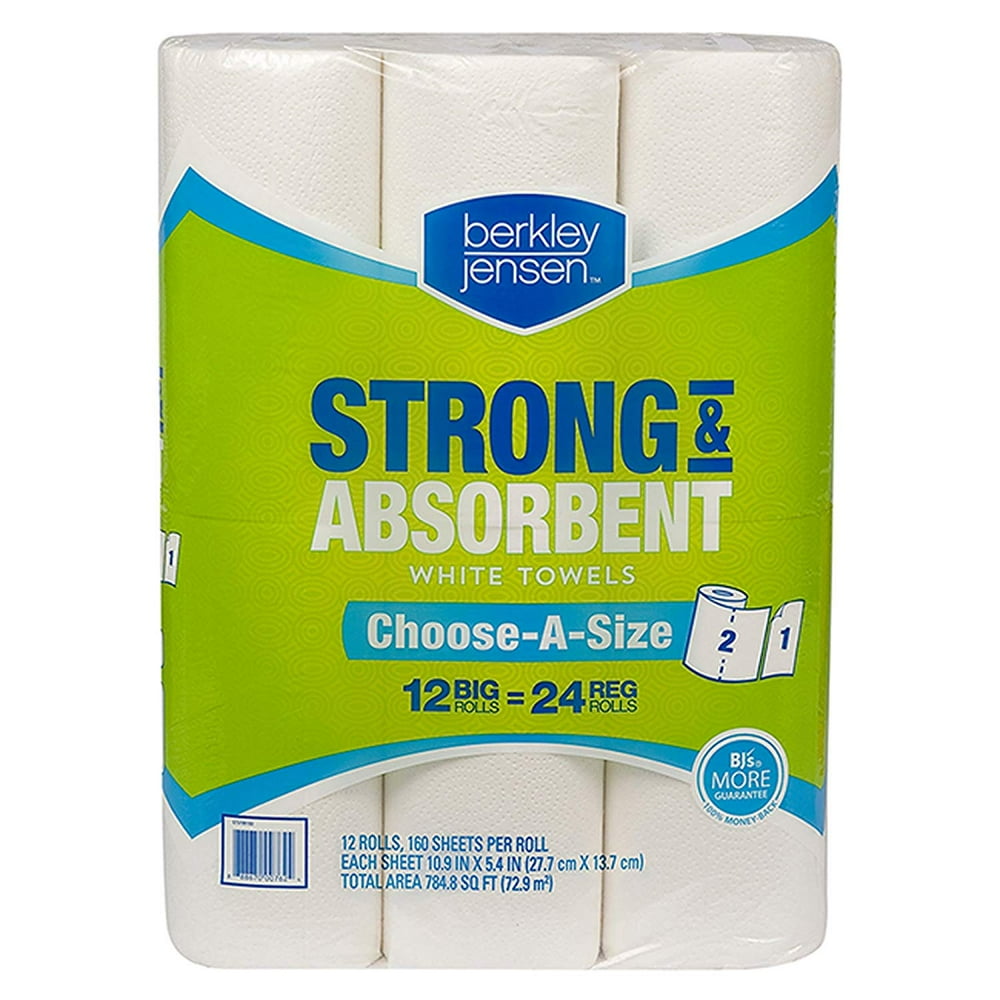 Jensen ChooseaSize Paper Towels, 160 Sheets per Roll, 12 Rolls, 2 Ply