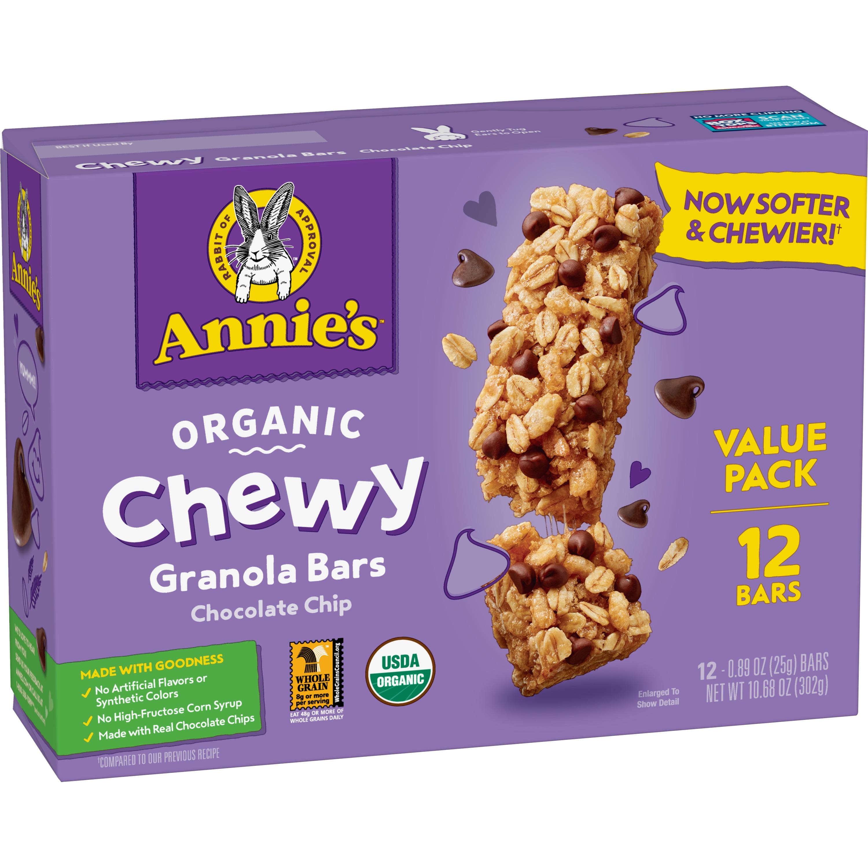 Annies Organic Chewy Value Pack Chocolate Chippeanut Butter Chocolate Chip Granola Bars 12 Ea