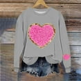 thumbnail image 4 of Womens Oversized Sweatshirts Valentine's Love Heart Printed Shirts Long Sleeve Round Neck Blouses Valentine's Day Sweater Pullover Tops, 4 of 5