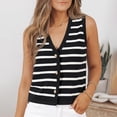 thumbnail image 2 of Women's Casual Jackets Striped Dressy Tops Cropped Tank Tops Button Up Cardigan Sweater Vests, 2 of 7