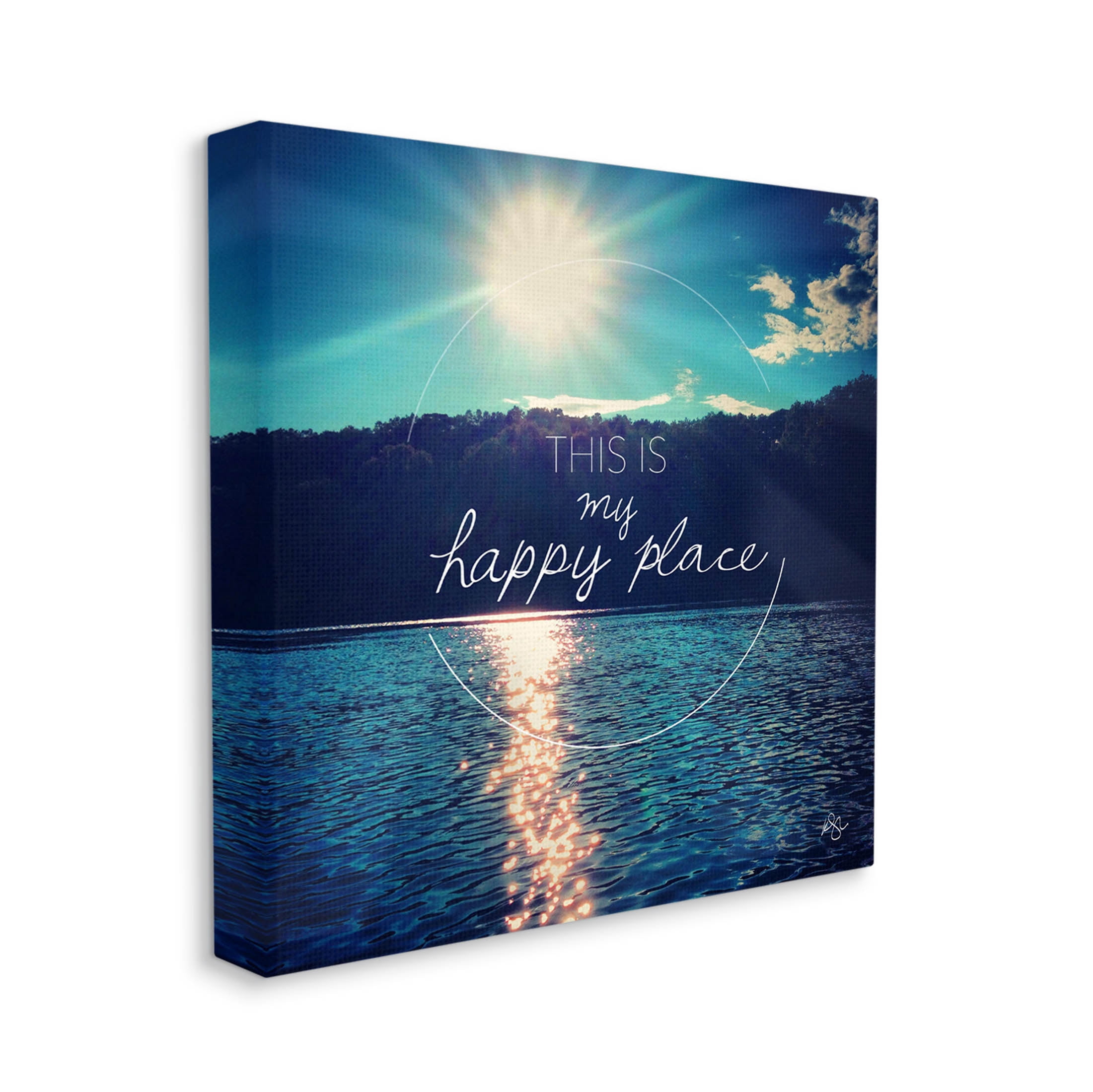 Stupell Industries My Happy Place Lake Scenery Graphic Art Gallery Wrapped Canvas Print Wall Art, Design by K. Kaufman