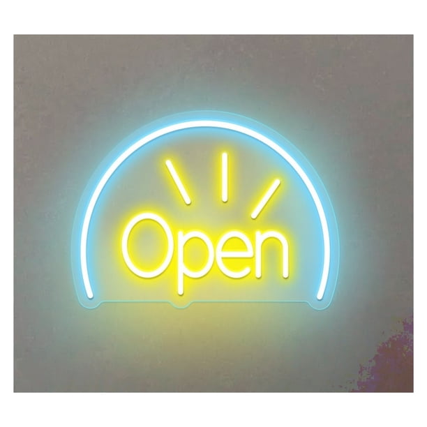 Letrero De Neón Abierto Para Sala Juegos, Dormitorio, Bar, Estar, Fiesta Cumpleaños, Decoración Pared 45cm