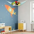thumbnail image 5 of Large Stuffed Animal Storage Hammock - Wall-Mounted Kids Toy Organizer, Space-Saving Display Net for Nursery & Playrooms (Heavy-Duty Polyester Mesh) Light Blue, 5 of 6