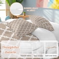 thumbnail image 2 of 3 Piece Modern Beige Geometric Duvet Cover Set Queen Size,Microfiber Comforter/Quilt Cover with Corner Ties and 2 Pillowcases,Abstract Art Morocco Aesthetic All Season Bedding with Zipper Closure, 2 of 8