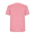 thumbnail image 6 of YUGYXL Cowl Neck Tops for Women Spring Dressy Casual Elegant Short Sleeve Tops Summer Work Tops Office Fashion Blouses Pink XL, 6 of 7