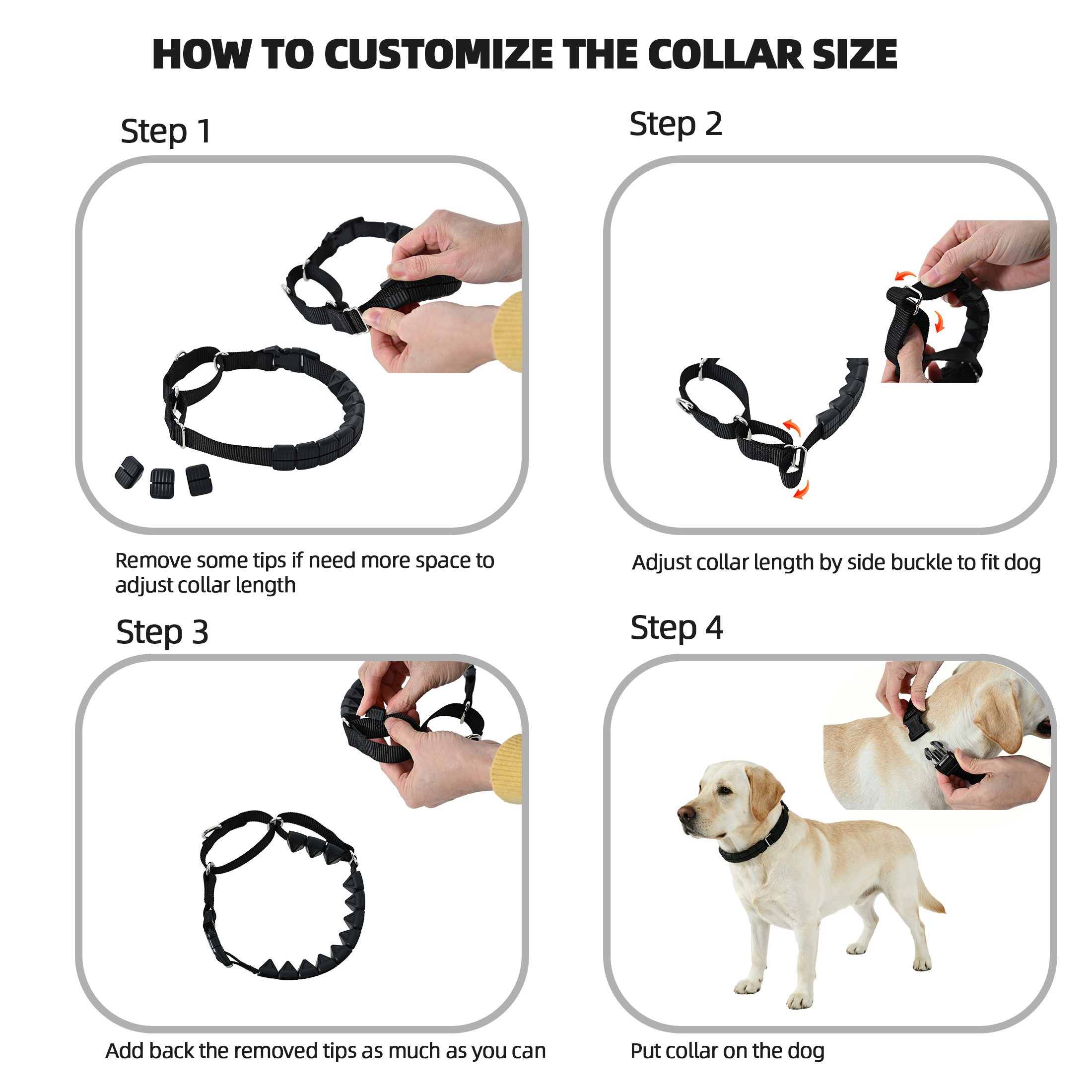 Vibrant Life Soft Tip Adjustable Dog Training Collar, Black, Medium photo 5