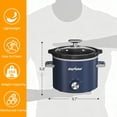 thumbnail image 4 of Sunvivi 2QT Small Slow Cooker with Removable Ceramic Pot, 3 Heating Settings - Blue, 4 of 6