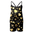 thumbnail image 4 of Yuncity Valentine's Day Women Pajama Sets Love Heart Printed Camisole Shorts Home Sleeveless Top Casual Pj'S Loungewear Gold S, 4 of 4