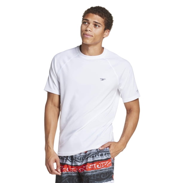 Camiseta de natación Speedo Uv Protection 50+ de manga corta para hombre, blanca