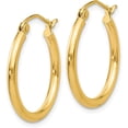 thumbnail image 2 of 10K Yellow Gold Polished 2mm Tube Hoop Earrings - 16mm, 2 of 6