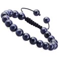 thumbnail image 1 of Natural Healing Power Gemstone Crystal Beads Unisex Adjustable Macrame Bracelets 8mm,Blue Sand, 1 of 4