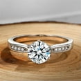 thumbnail image 4 of New Unique 1.5ct CZ Stones Band 925 Silver Womens 2.7mm Engagement Ring Size 4-9, 4 of 4