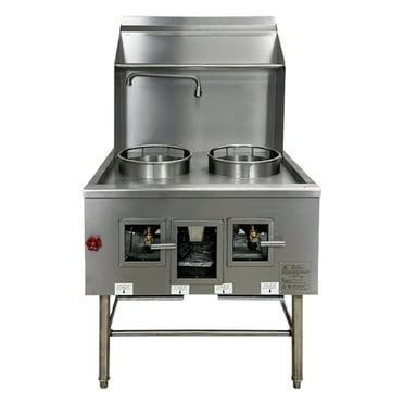 NSF 36 in. Two Burners Chinese Wok Range Natural Gas/ LP with Waterfall Commercial Restaurant Wok
