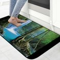 Shiartex Waterfall Forest Impressionist Painting Felt Square Floor Mat