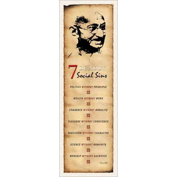 Poster Print Slim Ghandi 7 Social Sins 12x36