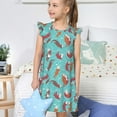 thumbnail image 4 of Fotbe Sea Otters Family In Blue Water Vestido de Dormir para Niñas de 3 a 10 Años, Mangas Cortas, Estilo Princesa, Pijama Camisón con Mangas Voladas-Large, 4 of 6