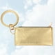 thumbnail image 2 of Bolso de piel sintética con llavero, cartera, bolso portátil, moderno, delicado, con cremallera, bolso de mano duradero para mujer y niña (dorado), 2 of 6