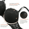 thumbnail image 6 of Exerin Push Up Bras Women's Padding Underwire Flower Lace Lift Up Everyday Bra(Black,38D), 6 of 8