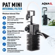 Aquael Pat Mini Internal Aquarium Filter for Small Freshwater Fish Tanks, Adjustable Flow Sponge Filter with Aeration Tube, Up to 31 Gallons