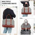 thumbnail image 6 of Weekender Bags for Women Canvas Overnight Bag, Duffle Bag with Shoe Compartment, Gray, 6 of 7