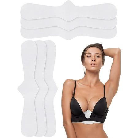 Zhanmai 6 Pcs Bra Liners for Sweating Rash Boob Sweat Liner White Bra Pads Cotton Bra Liners