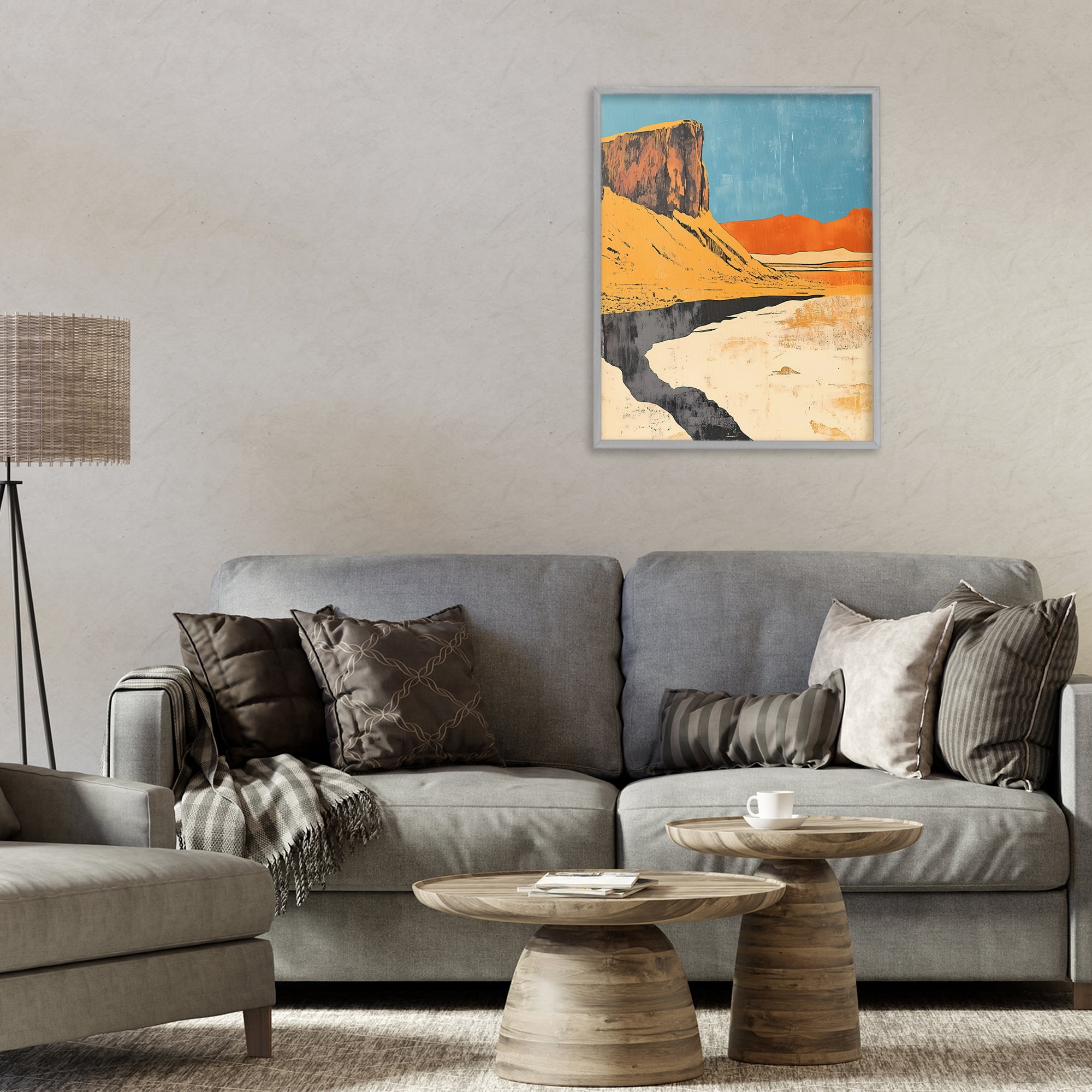 Stupell Industries Canyon Pass Pathway Gray Framed Giclee Art, design by Walker Noble