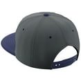 thumbnail image 2 of Daxton Classic Snapback Hat Custom A to Z Initial Varsity Letters, Charcoal Navy Hat White Black Letter I, 2 of 2