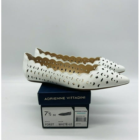 Adrienne Vittadini Women's Forst Slip On Leather Flats - White, US 7.5M