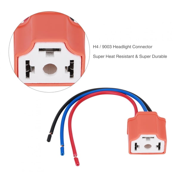 Enchufe De Arnés De Cableado H4, Enchufe De Cerámica Hembra Ligero Resistente A Temperaturas, Fácil Instalación Portátil Para Actualización De Faros De Coche