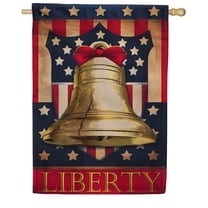 America Forever Liberty Bell House Flag - 4th of July, Memorial Day, American Independence Day Patriotic House Flag - Seasonal Yard Outdoor Decorative Double Sided Flag - 28 x 40 inch