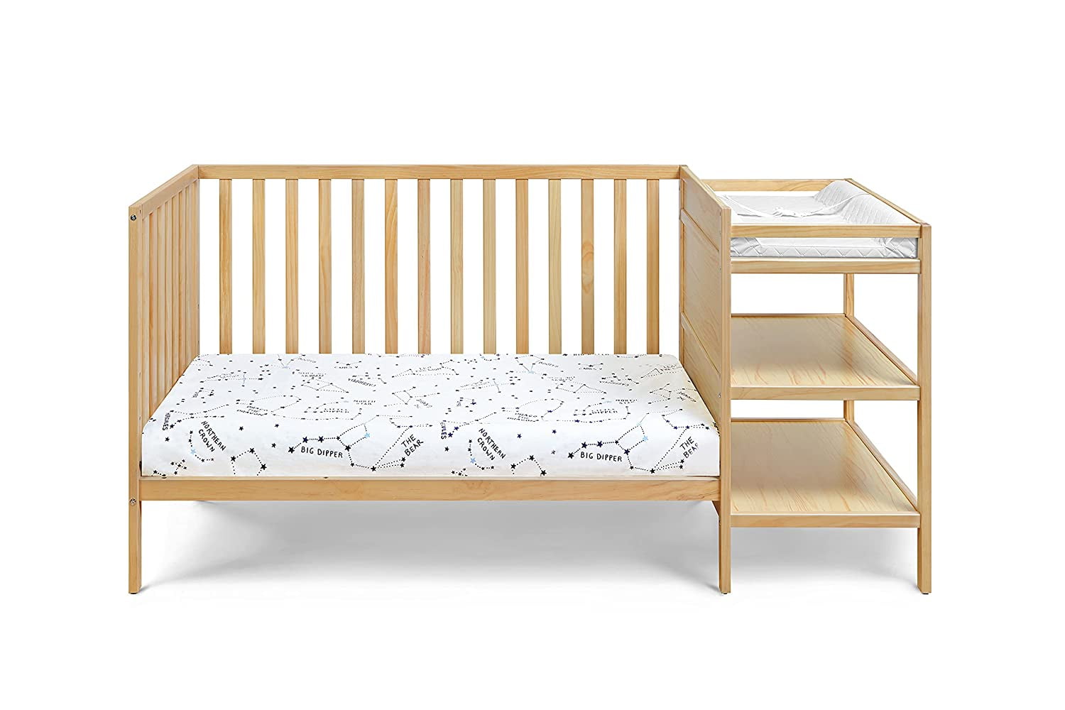 Suite Bebe Palmer 3-in-1 Convertible Crib & Changer Combo in  Natural