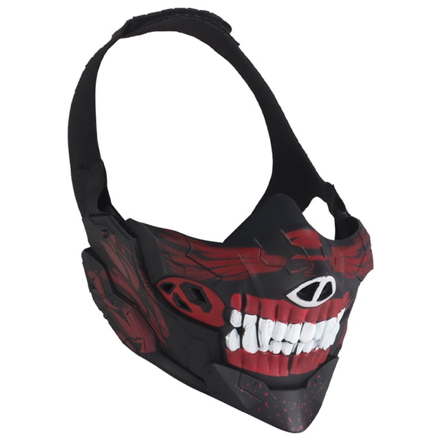 Halloween Fangs Mask Half Face Combat Airsoft Skull Protección La Cara Transpirable para Horror Props Party Supplies