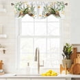 thumbnail image 3 of Botanical Frog Tie Up Valance Curtains for Windows, Kitchen Curtains Window Treatments, Butterfly Mushroom Coffee Leaf Green Short Window Shades Valances for Bedroom Bathroom Cafe 54"x18", 3 of 8