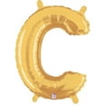 thumbnail image 1 of 14" Foil Gold Letter Balloon - C, 1 of 7