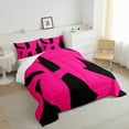 thumbnail image 3 of Manfei Neon Geometric Bedding Queen Comforter Set,Modern Abstract Art Down Comforter,Hotpink Black Bedding Sets Queen with Comforter,Microfiber Room Decoration Reversible,3 Pieces, 3 of 8