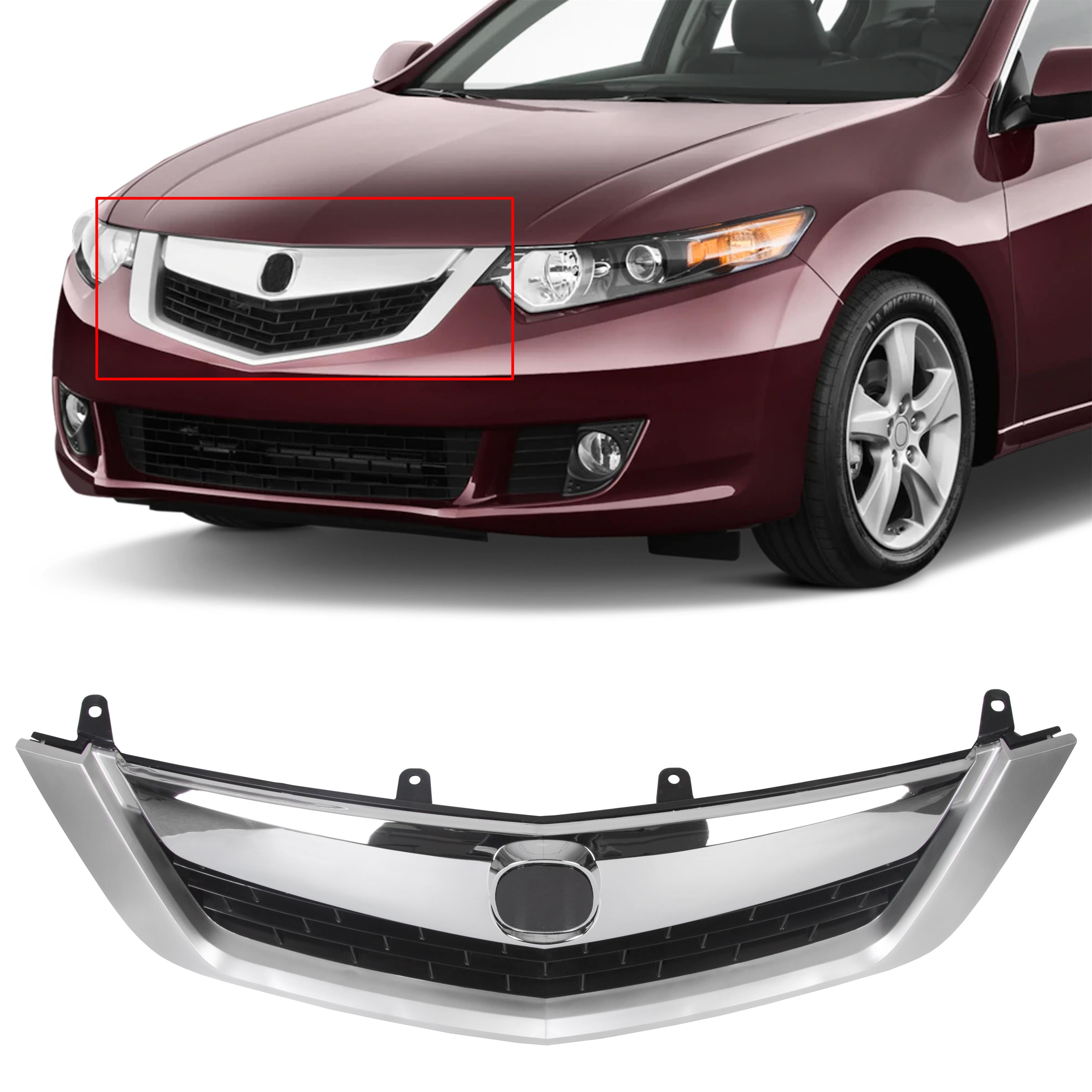 09-10 ACURA TSX FRONT UPPER+LOWER STAINLESS STEEL MESH GRILLE GRILL COMBO CHROME