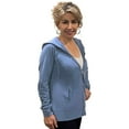 thumbnail image 2 of Women’s Lightweight Cotton Blend Zip Up Hoodie Jacket Blue Small, 2 of 7